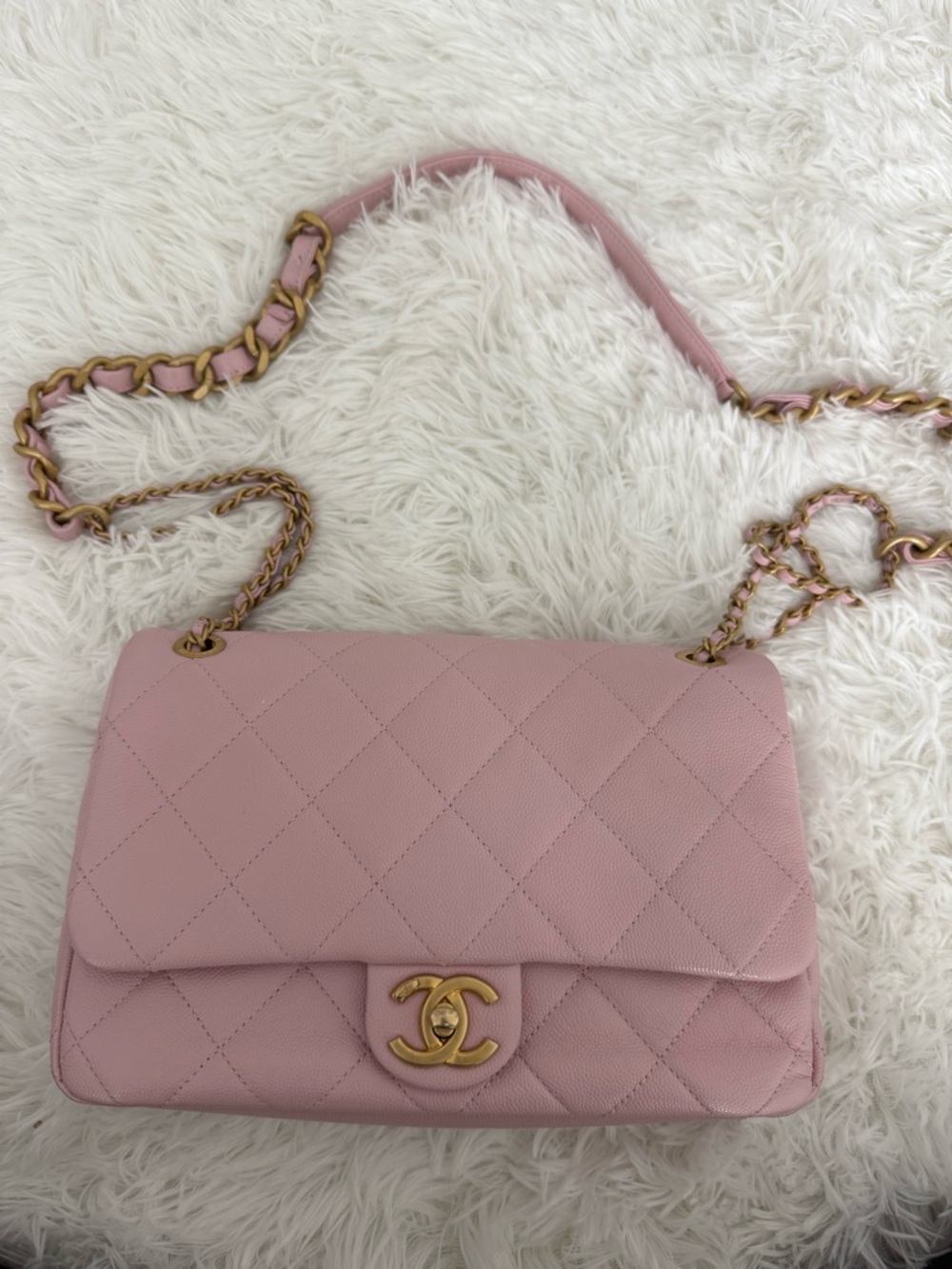 Chanel pink flap bag